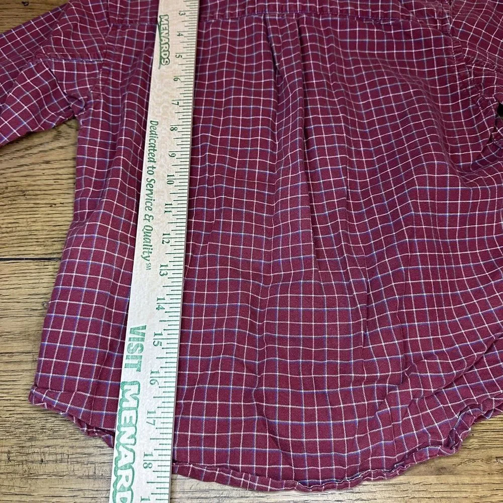 Vintage Kids Gap The Big Oxford Boys XS Button‎ Up Christmas Plaid 100% Cotton